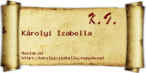 Károlyi Izabella névjegykártya